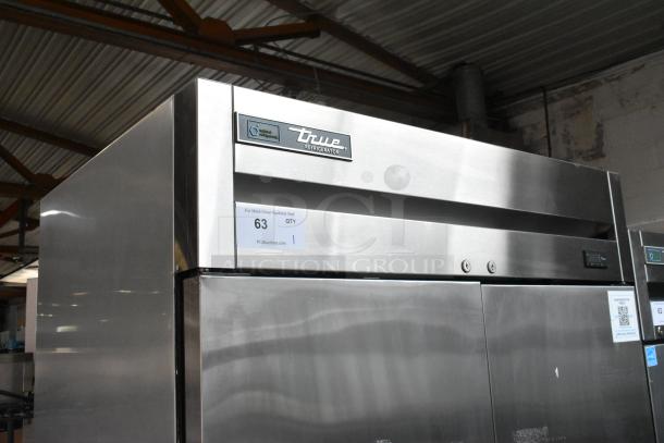 2022 True T-35-HC stainless steel commercial cooler with 2 doors, poly coated racks, on casters. 115V, 1 phase.