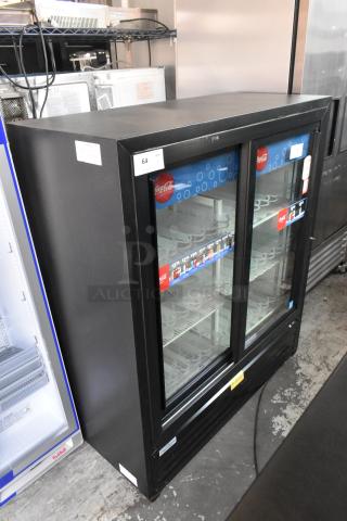 Imbera VRD41 dual-door cooler, metal exterior, poly-coated racks, 115 volts, 1 phase, in good condition with visible labels.