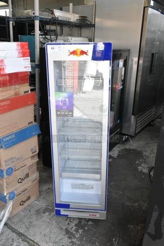 2023 Red Bull RB-SMC 130 ECO metal single door cooler, 115 volts, 1 phase, new condition, branded design.