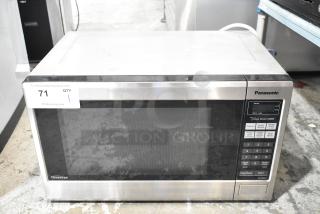 Panasonic NN-SN661S countertop microwave oven, stainless steel, with digital controls. Includes turntable plate. Model NN-SN661S.