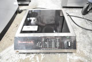 Glowmaster Electra GMI-3500 induction range, stainless steel, single burner, 208 volts, 1 phase, visible control dial.