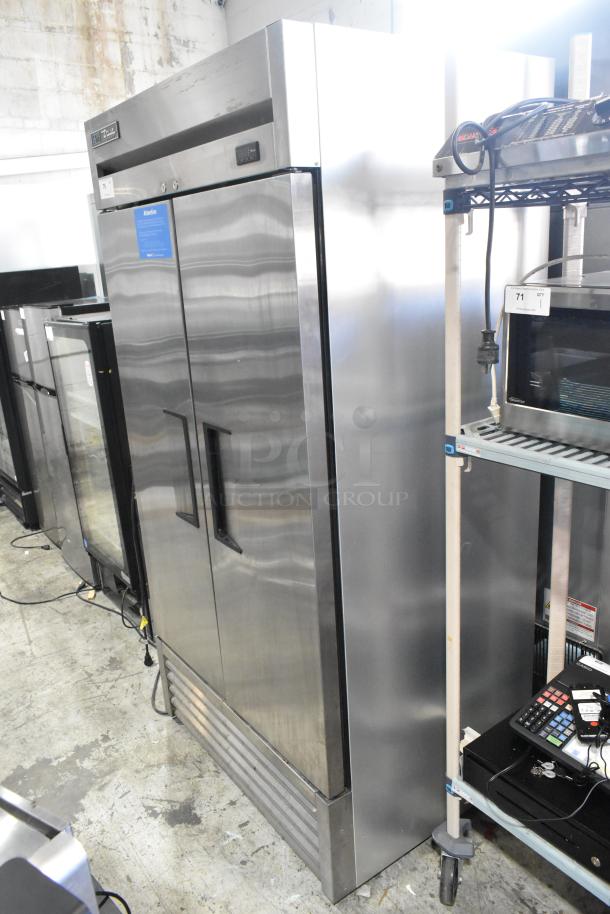 True T-19F-HC stainless steel freezer, single door, poly-coated racks, commercial casters, 115V, 1 phase, excellent condition.