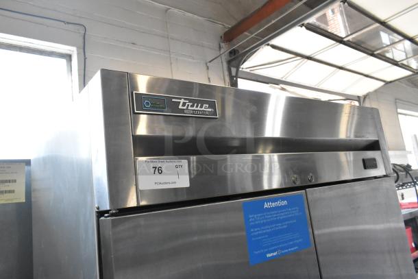 2020 True T-19F-HC stainless steel commercial freezer, single door, poly coated racks, on commercial casters, 115V, 1 phase.