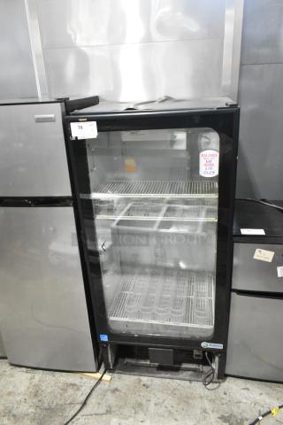 Imbera VR10 single door cooler merchandiser with poly-coated racks, 115 volts, 1 phase, excellent condition.