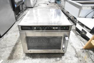Menumaster MDC182 stainless steel commercial microwave oven, 208/230 volts, countertop design, keypad controls, used condition.