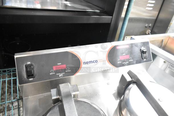Brand new 2024 Nemco 7000A-2S stainless steel dual waffle maker, SilverStone non-stick, 120V, scratch and dent condition.