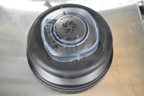Avantco ice scoop lid, black and clear plastic, with swirl pattern. New condition, scratch and dent items.