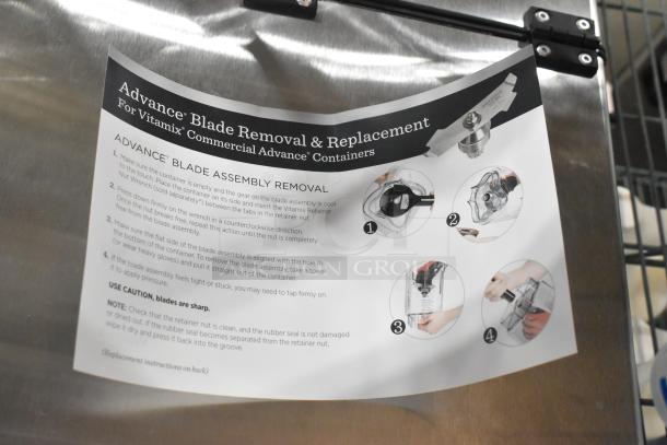 Vitamix blade removal instructions for Advance containers; detailed diagrams included.