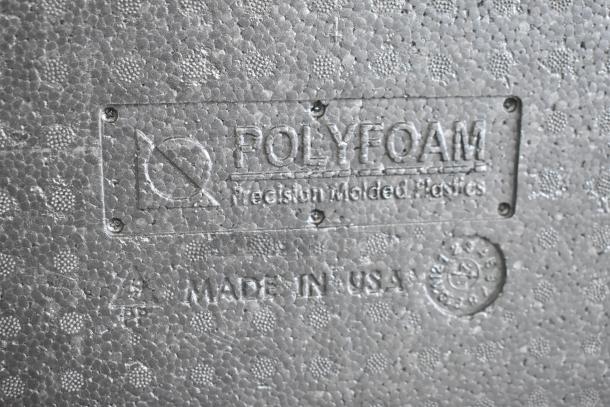 Polyfoam black insulated cooler, embossed label, "Made in USA," precision molded plastic, auction lot of 19.