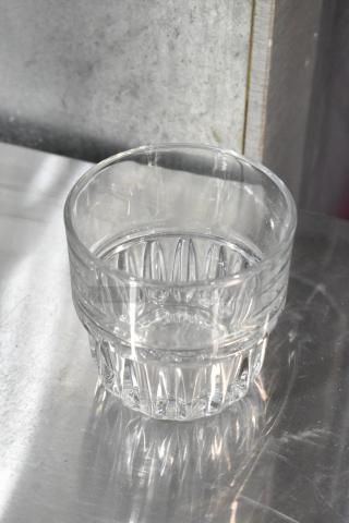 Box of 34 Libbey 15435 Everest 12 oz. stackable rocks glasses, brand new, minor cosmetic marks.