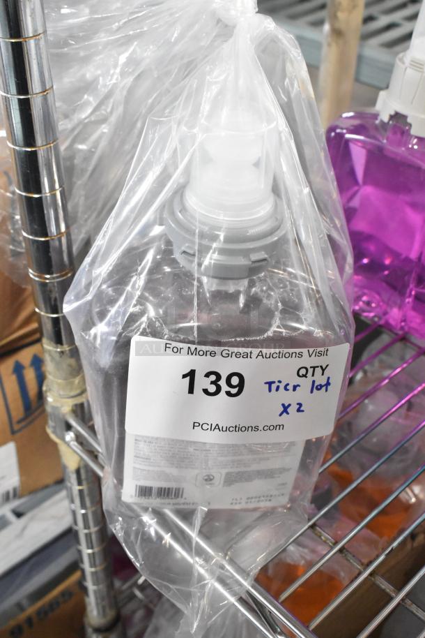 Two Tier Lot of items, including Purell 9217-02 wipes and Diversey cleaner. Auction tag reads "139 Tier lot x2."
