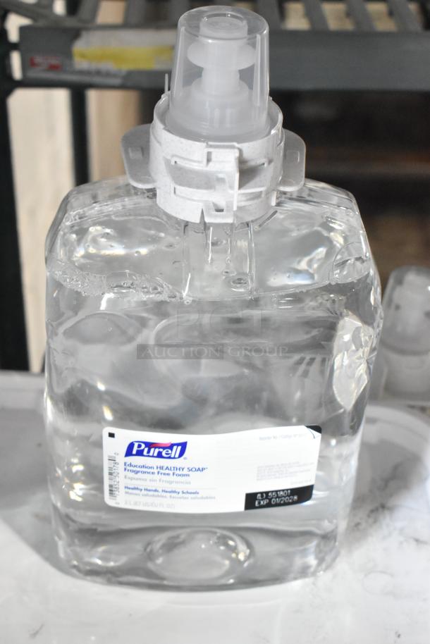 Purell Education Healthy Soap, fragrance-free foam, large dispenser, visible label with expiration date 01/2028.