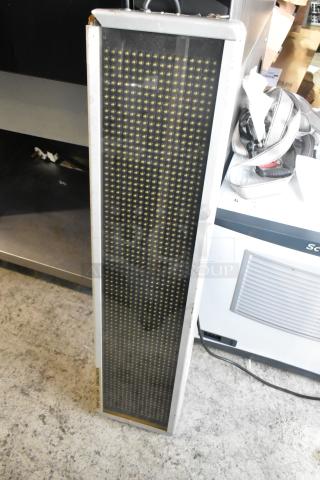 LED-2 Light Up Sign, Model LED-2, 120 Volts, 1 Phase, rectangular frame, numerous LED lights, used condition.