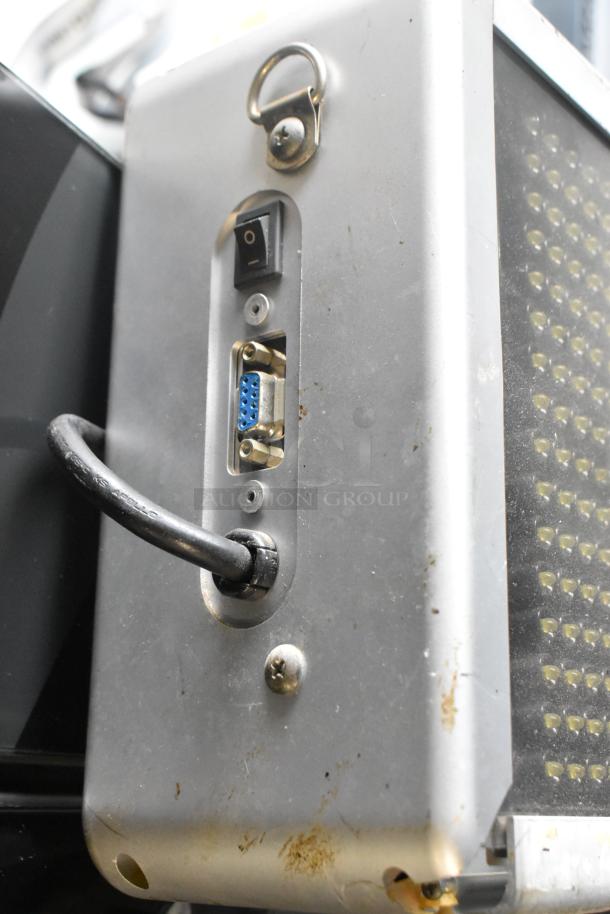 LED-2 Light Up Sign, 120 Volts, 1 Phase. Features a switch, VGA port, power cord. Visible wear on casing.