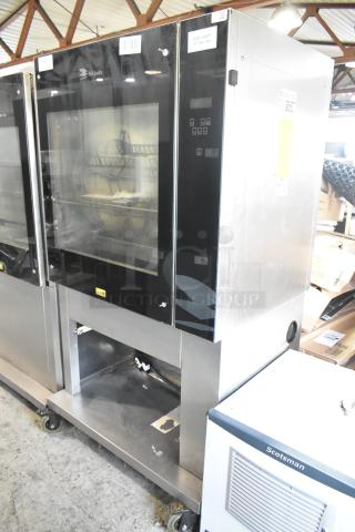 Fri-jado TDR 7-P stainless steel rotisserie oven, electric, 208V, 3-phase, on casters, commercial floor style.