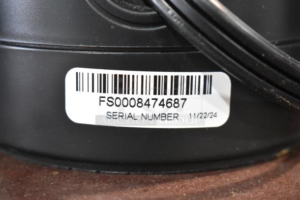 2024 Keurig Single Cup Coffee Machine base featuring visible serial number label FS0008474687, 120 Volts, 1 Phase.