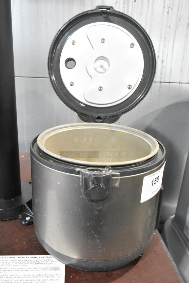 Tiger JNP-S18U Rice Cooker/Warmer with open lid, 120V, 1 phase. Used condition, label with "158" visible.
