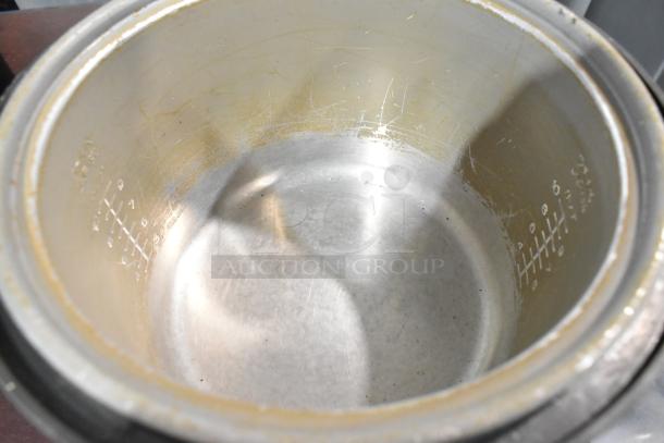 Tiger JNP-S18U Rice Cooker, interior view showing wear and measurement markings. 120 Volts, 1 Phase.