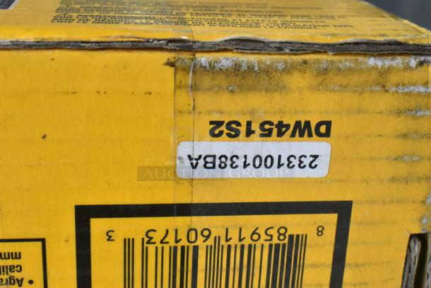 DeWalt DW451S2 Wide Crown Lathing Stapler box, visible wear, model and serial number on label; essential for construction tasks.