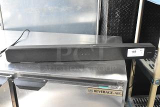 Sony HT-S100F Sound Bar, black, model HT-S100F, 120V, lightly used, with visible auction label "169".