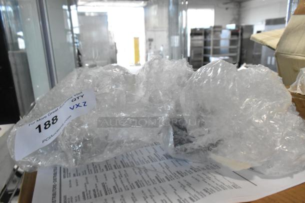 Two new Blickman R61-120H3 fan motors, wrapped in bubble wrap, labeled with auction ID 188, available for double bid value.