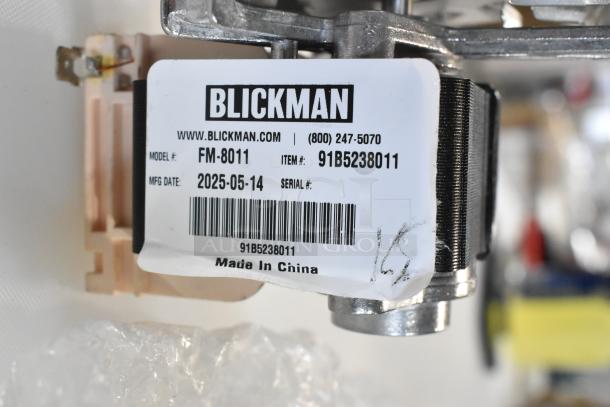 Blickman FM-8011 fan motor, brand new with minor scratches. Model FM-8011, MFG date 2025-05-14, made in China.