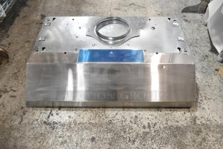 BCSD130SS Metal Range Hood, stainless steel, 120 volts, 1 phase. Model BCSD130SS. Visible mounting holes, clean condition.