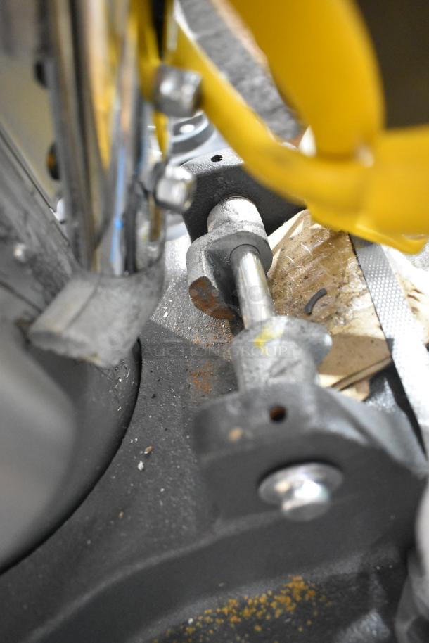 BRAND NEW Lavex SP-2805 floor cleaning machine, 120 volts, 1 phase. Visible scratch and dent marks, sturdy construction.