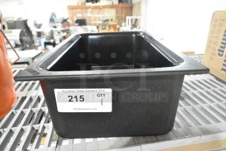 BRAND NEW Carlisle NCM1100 black poly drop-in bin, minor scratches, durable design, auction lot 215, quantity 1.