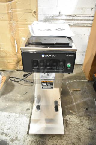 BRAND NEW SCRATCH AND DENT! 2022 Bunn CW15-APS 23001.0000 Stainless Steel Commercial Countertop Pourover Airpot Coffee Brewer. 120 Volts, 1 Phase. - Item #1198683