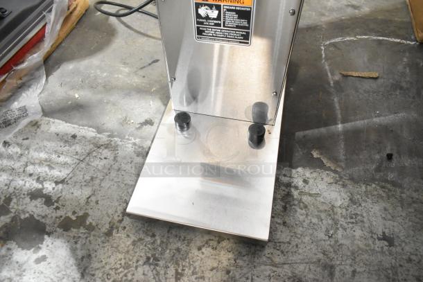 Brand new Bunn CW15-APS 2022 stainless steel commercial coffee brewer. Scratch and dent condition. 120V, 1 phase. Warning label visible.