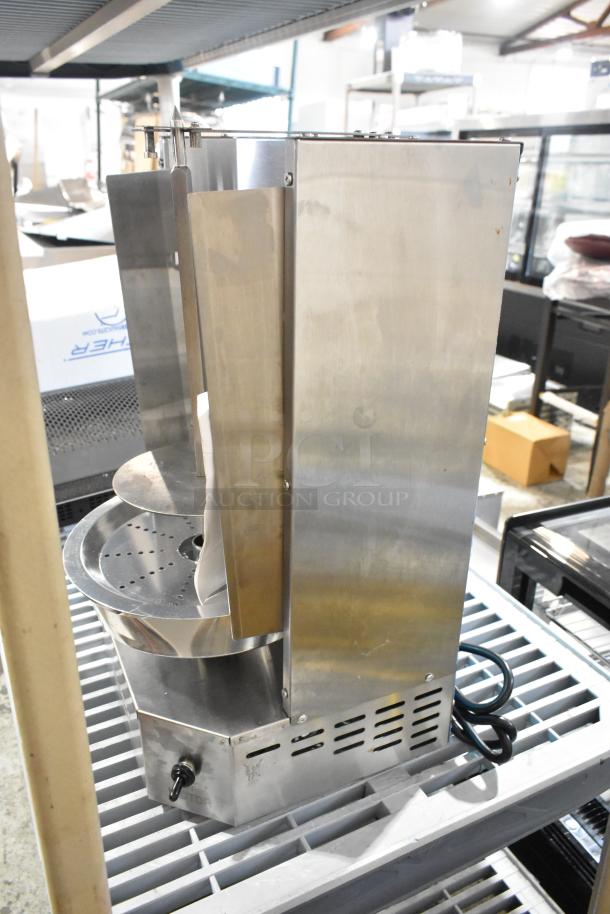 Avantco 177VBE101A stainless steel electric vertical broiler, 20 lb. capacity, 2024 model. New with minor scratches.