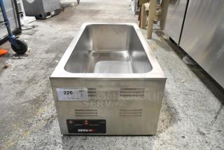 Brand new ServIt 423FW150L electric countertop food warmer, 12" x 27", digital controls, 120 volts, minor scratches.