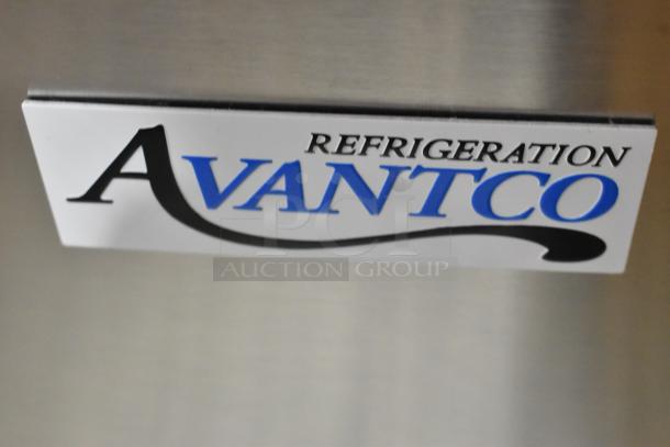 Brand new Avantco 178APT71HC stainless steel sandwich prep table, mega top, commercial casters, 115V, 1 phase.
