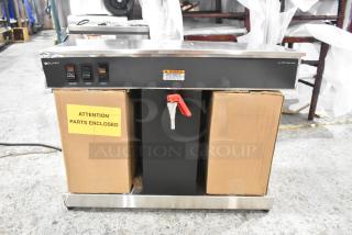 BRAND NEW SCRATCH AND DENT! 2024 Bunn 07400.0005 VLPF Automatic Coffee Brewer with Two Lower Warmers, Hot Water Dispenser and Poly Brew Basket. 120 Volts, 1 Phase. - Item #1198692