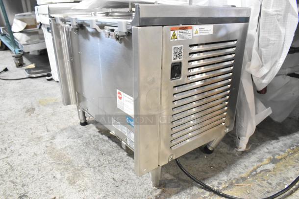 Crathco CS-2D/3D/4E-16 stainless steel refrigerated beverage machine base, brand new with scratch and dent. 120V, 1 Phase.