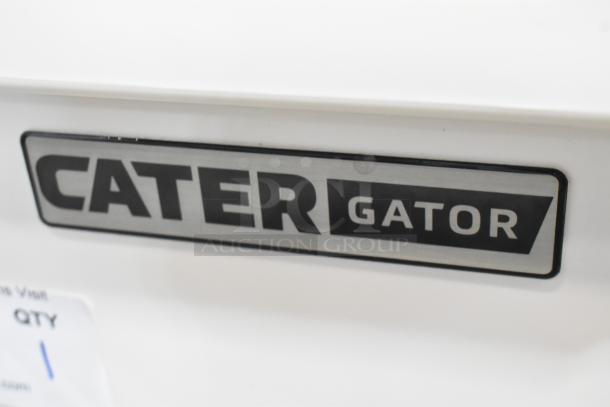 BRAND NEW SCRATCH AND DENT! CaterGator CG35WHW White 35 Qt. Rotomolded Cooler, visible brand logo.