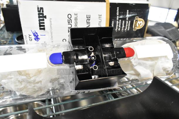Three brand new scratch and dent items including Dyson WashG1 Base, black and clear components, with packaging.