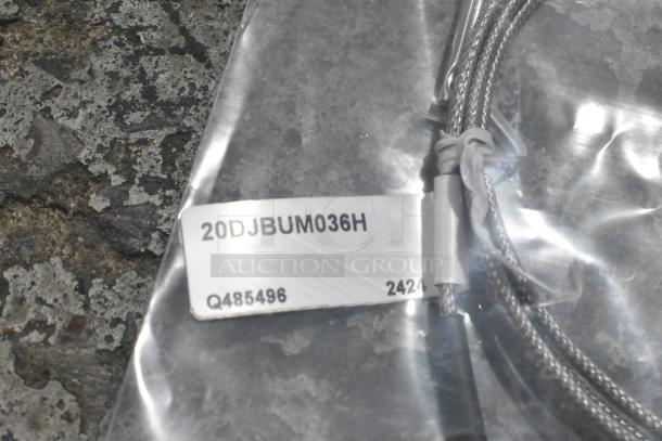 7 brand new scratch and dent items in packaging, including Hatco R02.06.004F.00 element and 20DJBUM036H cable with label.