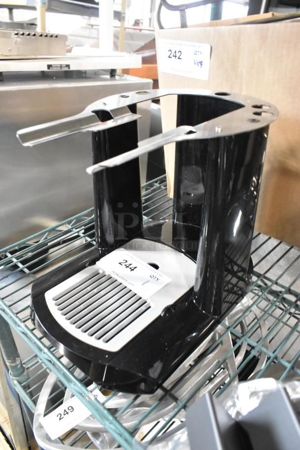 Brand new 2025 Fetco S4SO-15/20-1 server satellite stand, black finish, visible minor scratches, auction tag labeled 244.