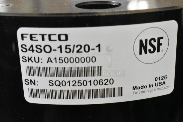 BRAND NEW SCRATCH AND DENT! 2025 Fetco S4SO-15/20-1 Server Satellite Stand. Label shows model, SKU A15000000, and NSF certification.