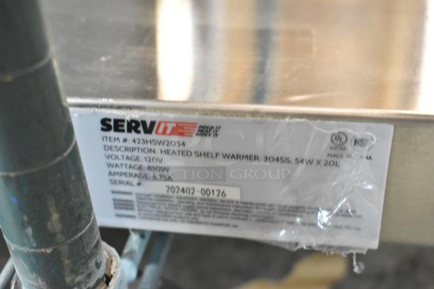BRAND NEW 2024 ServIt 423HSW2054 54" stainless steel heated shelf warmer. 120V, 1 Phase. Scratch and dent condition.