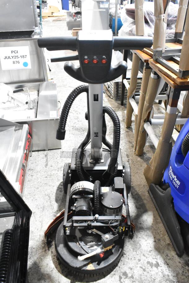 BRAND NEW SCRATCH AND DENT! Lavex 274AFS3BAT 13" AGM cordless walk-behind disc floor scrubber with scrub brush, 3-gallon capacity.
