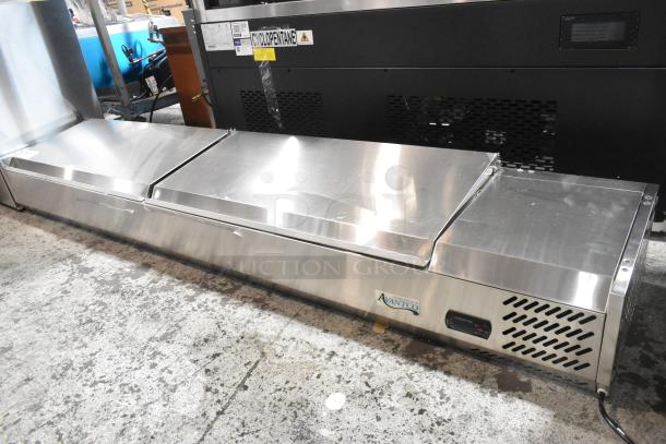 Brand new Avantco 360CPT80 stainless steel 80" refrigerated prep rail, scratch and dent condition, 115V, 1 phase.