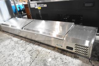 Brand new Avantco 360CPT80 stainless steel 80" refrigerated prep rail, scratch and dent condition, 115V, 1 phase.