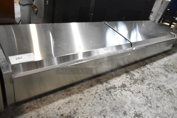 Brand new Avantco 360CPT80 80" stainless steel refrigerated prep rail; minor scratches, 115V, 1 Phase.