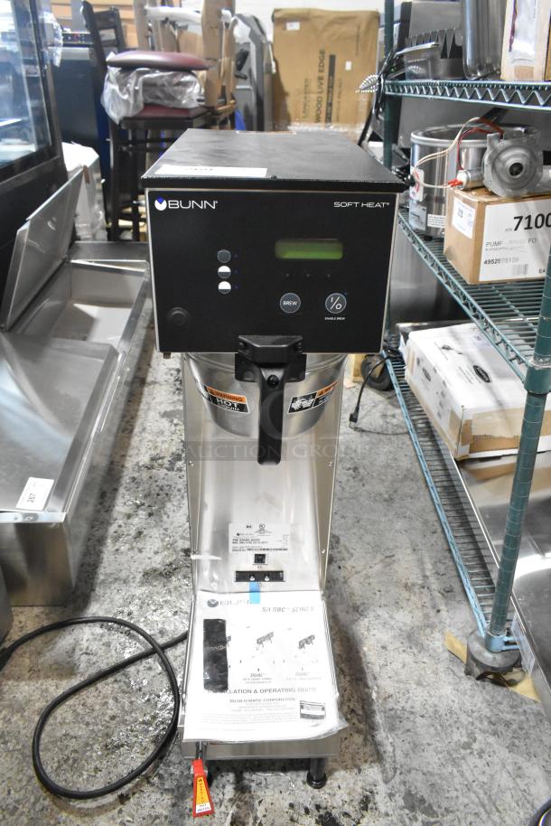 Brand new Bunn 33600.0029 BrewWISE Single Soft Heat DBC Brewer, 2024 model, features lower faucet, 120V, single phase.