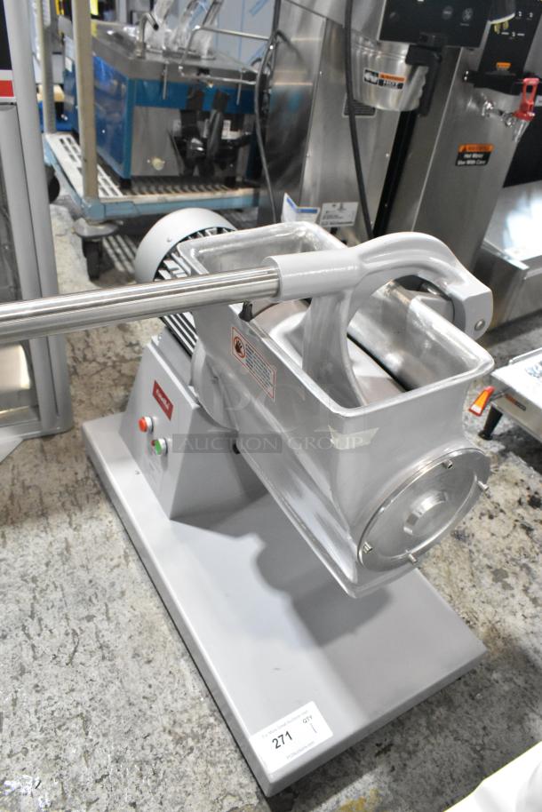Brand new Estella 348CG4 metal hard cheese grater, 8 lb./min, electric, 220V, 3-phase, scratch and dent condition.