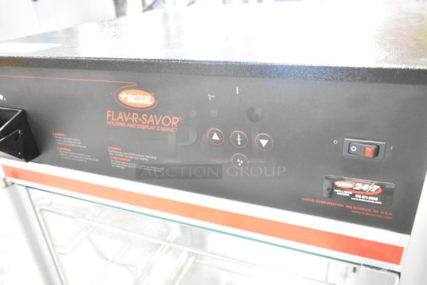 BRAND NEW SCRATCH AND DENT Hatco Flav-R-Savor FSDT-2X display cabinet, dual-door, four-tier pan rack, 120V, 1 phase.