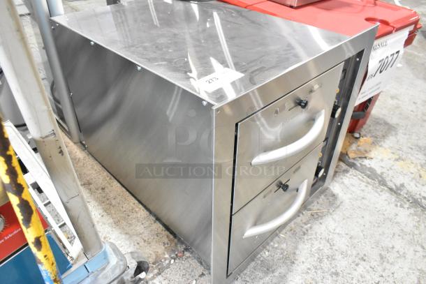 BRAND NEW 2024 ServIt 423WDNBI2 Stainless Steel Double Drawer Warmer; minor scratches; built-in; 120V, 1 Phase.